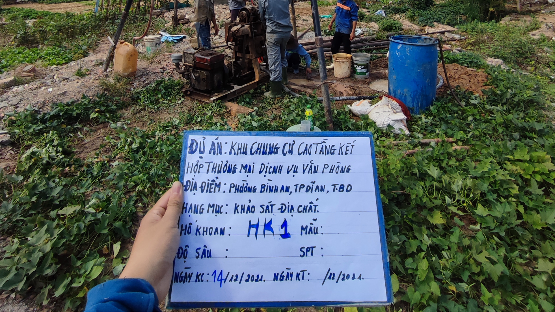 Hình 2: Khảo sát địa chất Chung cư Bình Sơn - Bình Dương