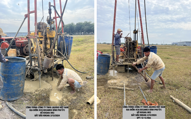 Hình 1: Khoan khảo sát địa chất Công trình Công ty TNHH JIAXING VIỆT NAM