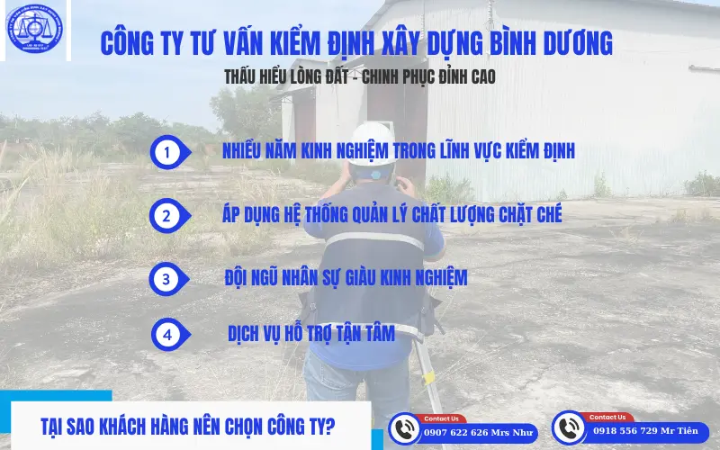 Lý do khách hàng nên chọn công ty Kiểm Định Xây Dựng Bình Dương