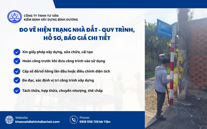 Đơn vị đo vẽ hiện trạng nhà đất tại Bình Dương - Uy tín, chất lượng