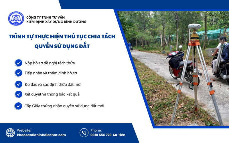 Trình tự thực hiện thủ tục chia tách quyền sử dụng đất