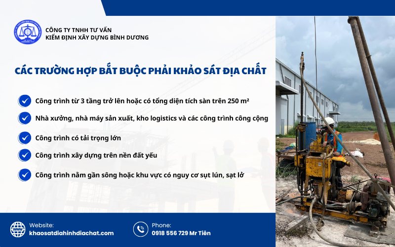 Các trường hợp bắt buộc phải khảo sát địa chất