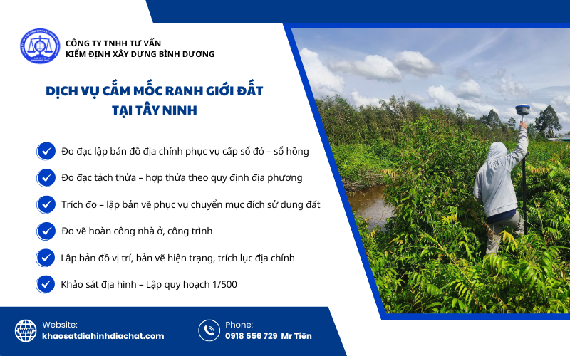 Dịch vụ cắm mốc ranh giới đất tại Tây Ninh Hotline 0918 556 729 Mr Tiên