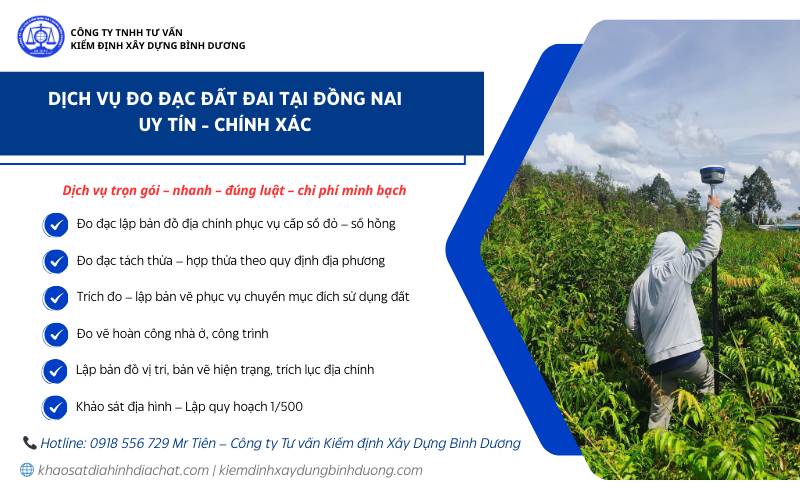 Dịch vụ đo đạc đất đai tại Đồng Nai uy tín - chính xác Hotline 098 556 729 Mr Tiên