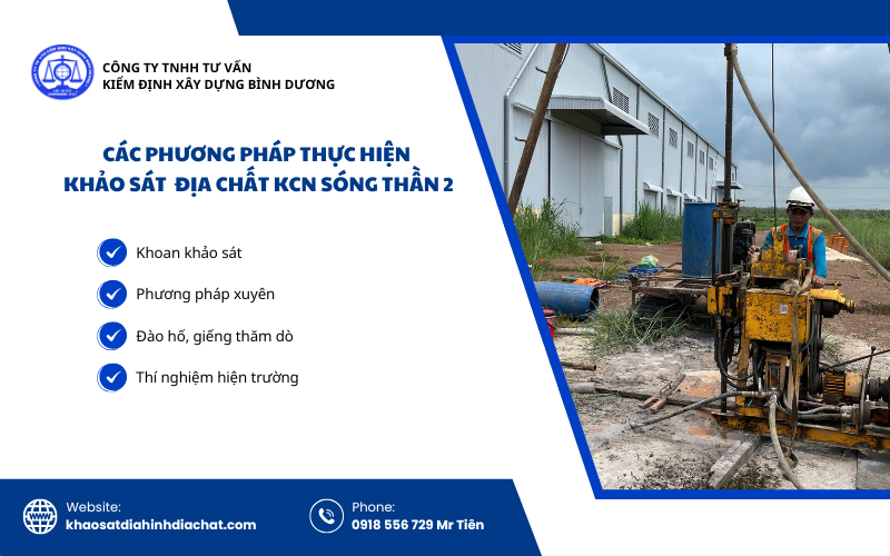Các phương pháp thực hiện khảo sát địa chất KCN Sóng Thần 2