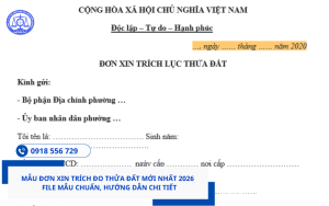 Mẫu đơn xin trích đo thửa đất mới nhất 2026 Hotline 0918 556 729 Mr Tiên