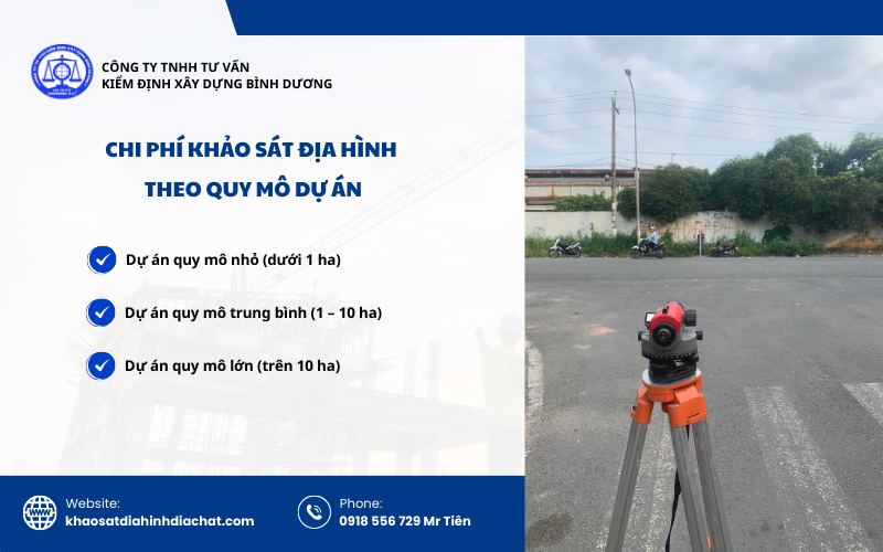 Chi phí khảo sát địa hình theo quy mô dự án