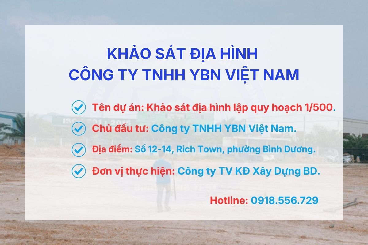 Khảo Sát Địa Hình Công Ty TNHH YBN Việt Nam