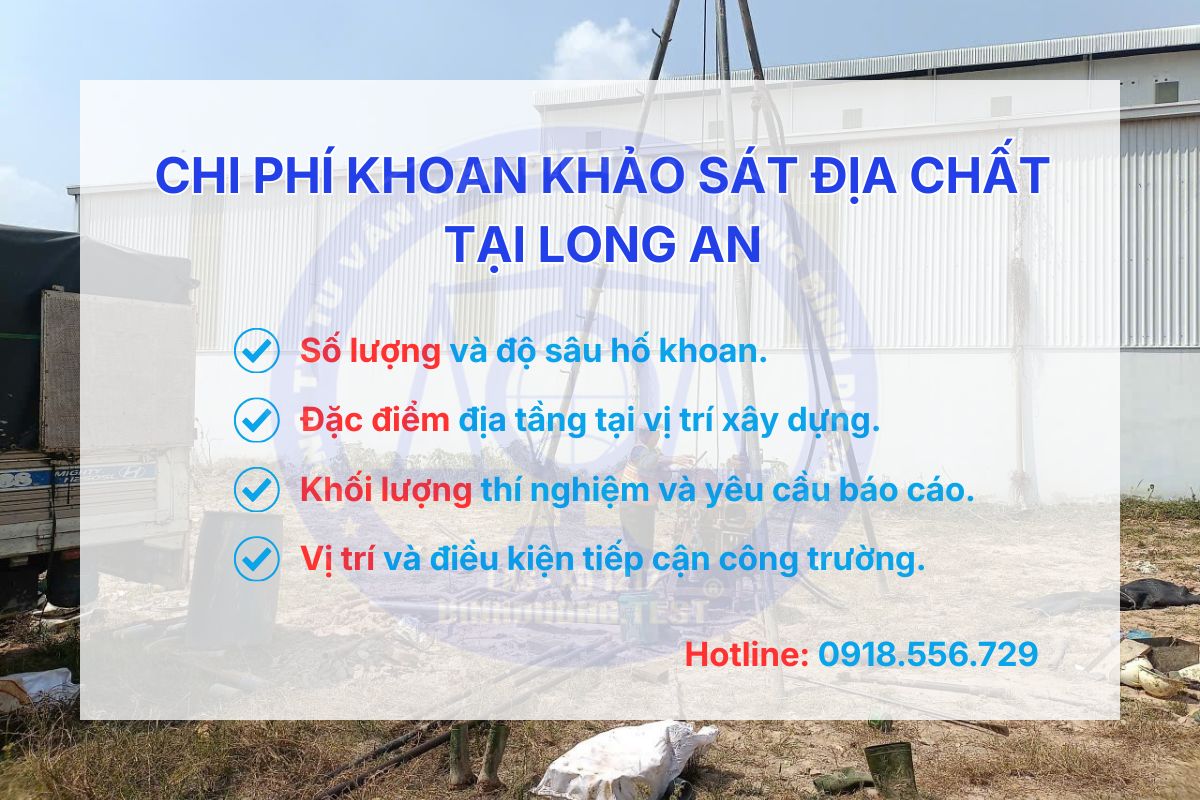 Chi phí khoan khảo sát địa chất tại Long An