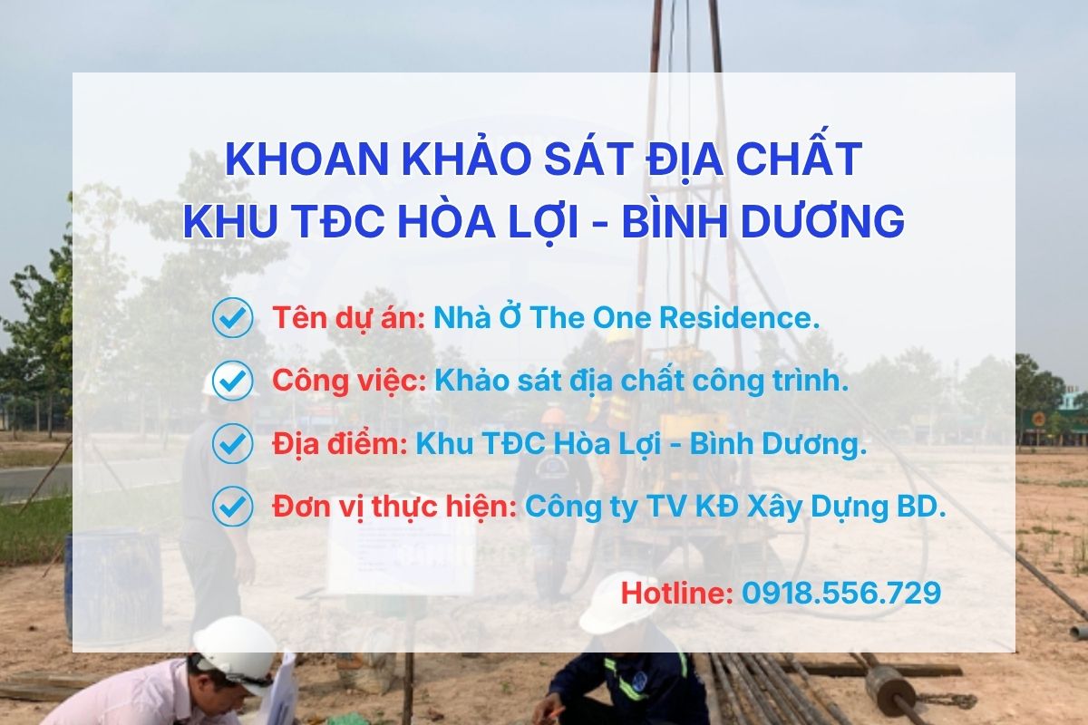 Khoan khảo sát địa chất Khu TĐC Hòa Lợi Bình Dương - The One Residence